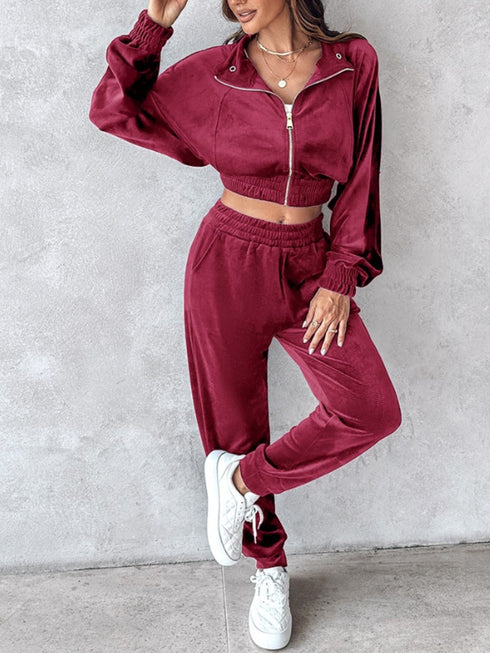 'Ursel' Crop Top and Joggers Set - Celes Fashion